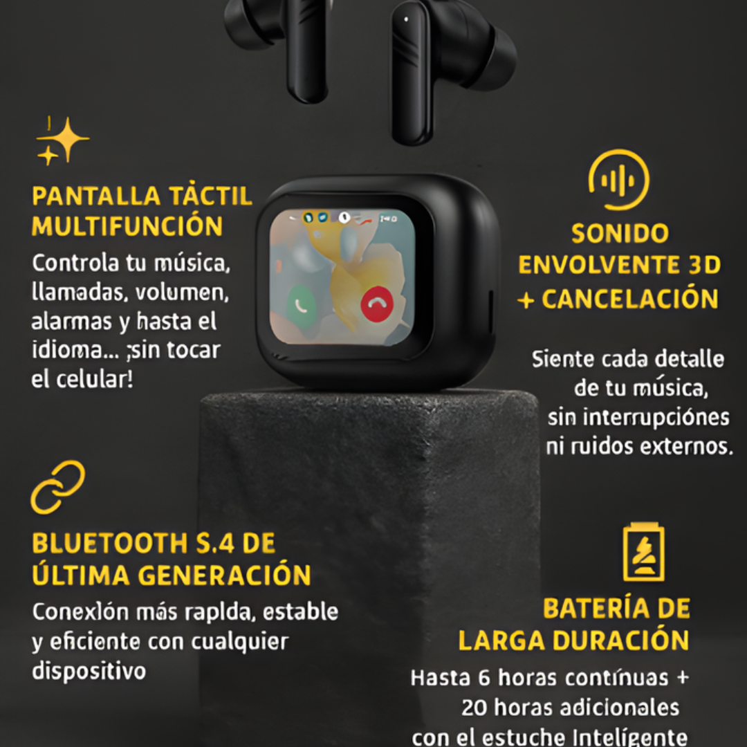 EchoPods | Sonido inteligente, pantalla profesional.