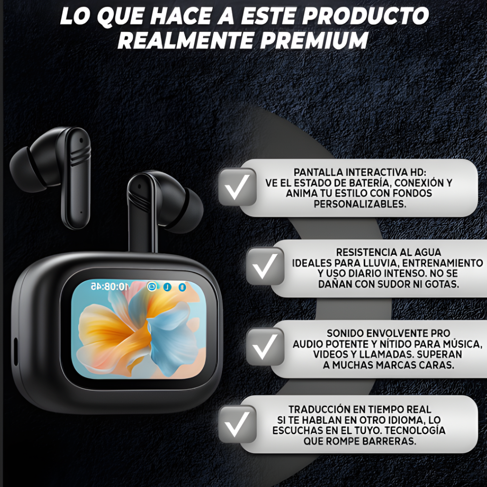 EchoPods | Sonido inteligente, pantalla profesional.