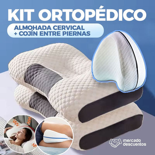 KIT DUERMEBIEN: Almohada Cervical Ortopedica + Cojin EntrePiernas