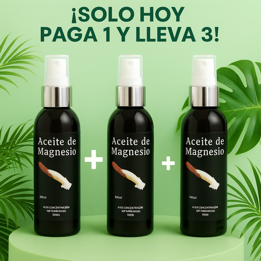 Spray de Magnesio 100% | Compra 1 y LLEVATE 2 GRATIS!